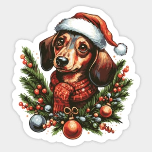 Dachshund Christmas Sticker